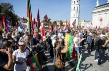 Vilniuje rengiamas profsąjungų mitingas dėl mažesnių suvaržymų streikams, mamų eitynės