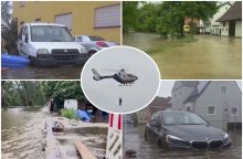 Potvyniai užplūdo 100 metų liūties nemačiusį miestą: srovė apvertė valtį, žuvo gelbėtojas