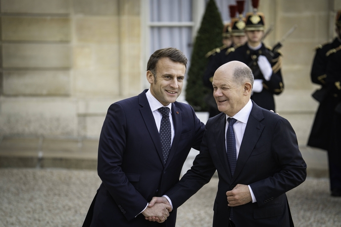 Emmanuelis Macronas ir Olafas Scholzas