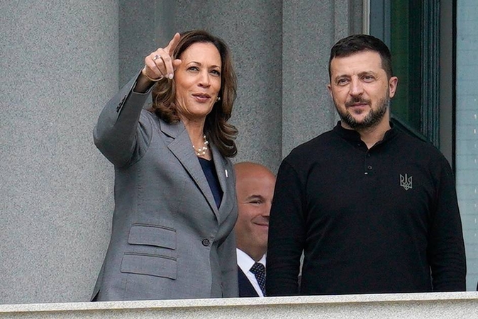Kamala Harris ir Volodymyras Zelenskis