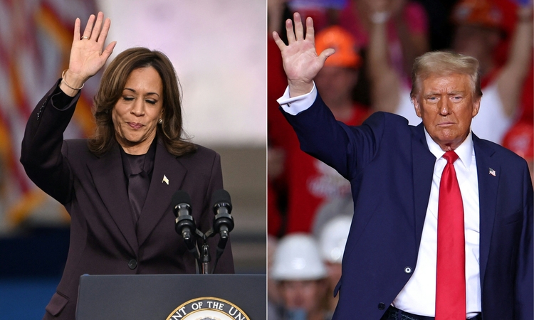Kamala Harris ir Donaldas Trumpas