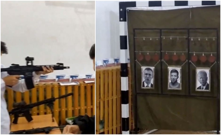 Žiniasklaida: Rusijoje moksleiviai mokomi šaudyti į V. Zelenskį ir J. Bideną