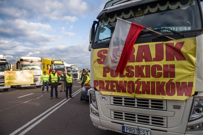 Protestuojantys Lenkijos vežėjai: derybos su Ukraina nepavyko