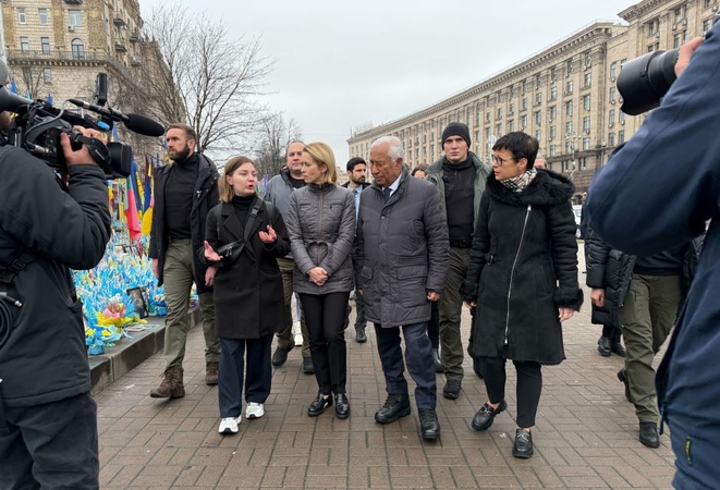 Naujieji ES vadovai pirmą savo mandato dieną lankosi Kyjive