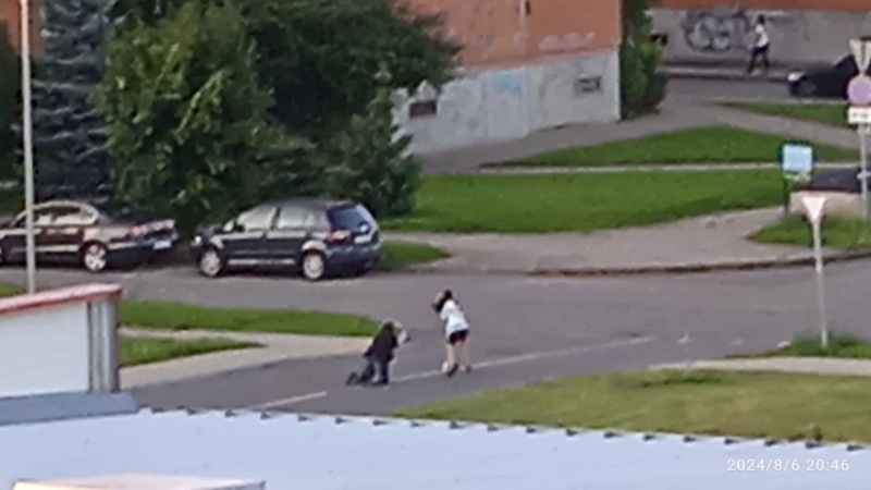 Pastebėjo: pasak įvykį užfiksavusios klaipėdietės, gatvėje gulėjo ir fotografavosi dvi mergaitės.