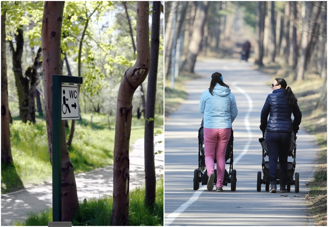 Į parko tualetą neįleido motinos su vaiku: kūdikį teko pervystyti lauke