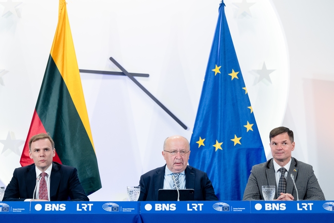 Spaudos konferencija Europos Parlamento rinkimų rezultatams aptarti.