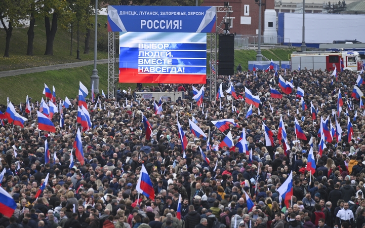 Po okupuotų Ukrainos teritorijų aneksijos – JAV atsakas: skelbia baudžiamąsias sankcijas Rusijai