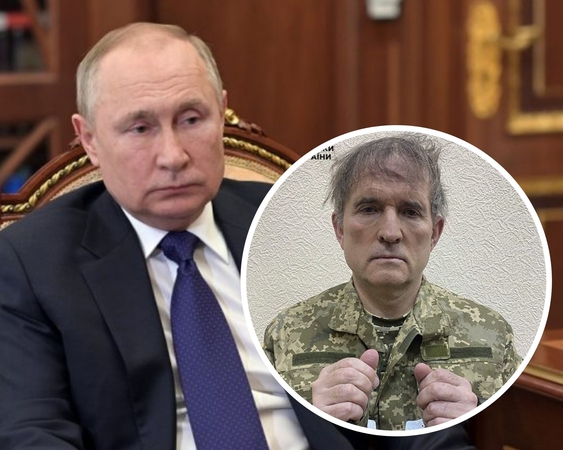 Iš kairės: Vladimiras Putinas ir Viktoras Medvedčukas