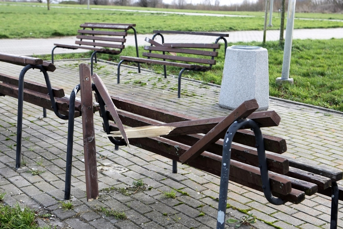 Chuliganai nusiaubė Sąjūdžio parką: gyventojai prašo kamerų