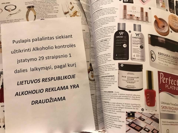 Antausis alkoholio reklamų plėšytojams: užsienio leidiniams – išimtys