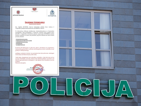 Policija įspėja: jos vardu sukčiai platina melagingus šaukimus į teismą