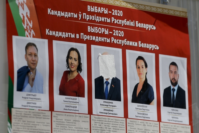 Minske prie Lietuvos ambasados buvo sulaikyta kandidatės į prezidentus patikėtinė