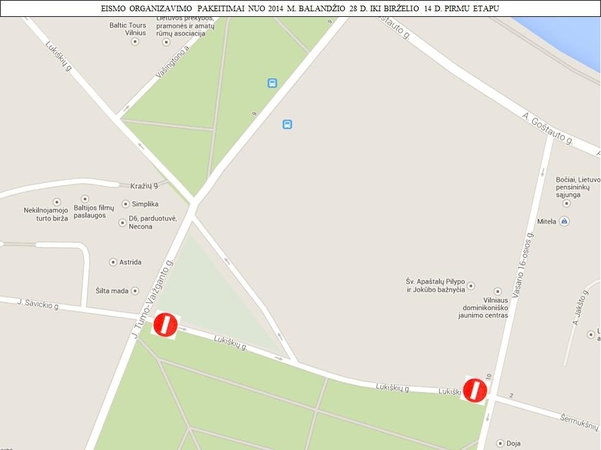 Vilniaus Naujamiestyje bus ribojamas eismas, keisis viešojo transporto darbas