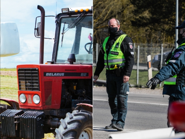 Girto traktorininko kelionę nutraukė policija
