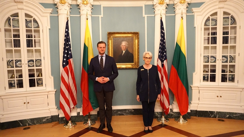 Užsienio reikalų ministras Gabrielius Landsbergis susitiko su AV valstybės sekretoriaus pavaduotoja Wendy Sherman