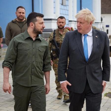 Volodymyras Zelenskis ir Borisas Johnsonas