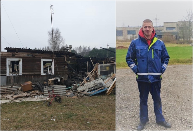 Didvyriškas poelgis: užsidegus namui, jaunuolis iš mirties gniaužtų išplėšė kaimyną