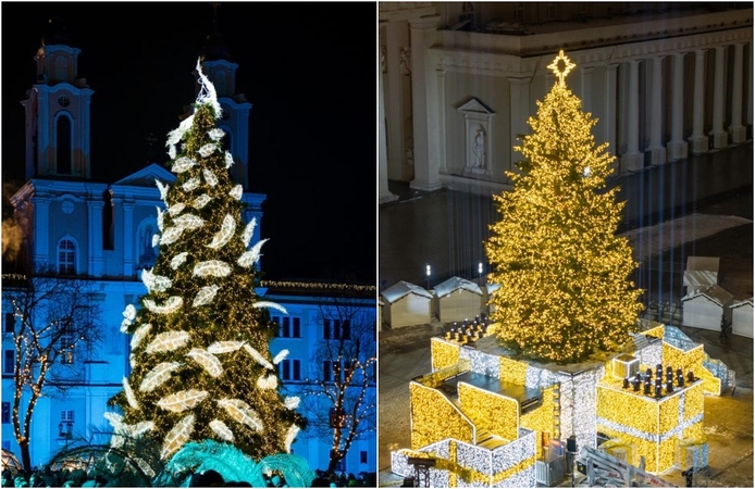Kauno ir Vilniaus kalėdinės eglutės