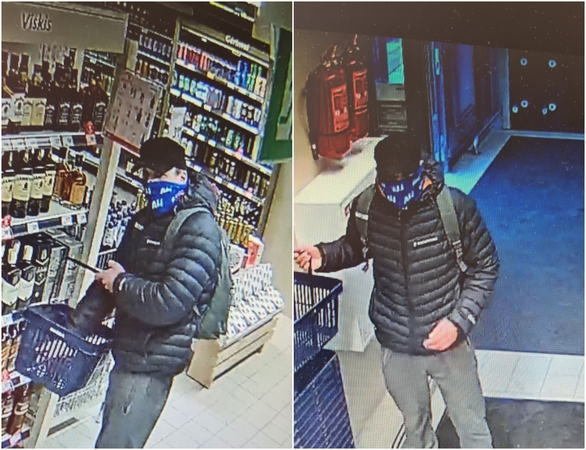 Pareigūnai aiškinasi, kas nesusimokėjo už alkoholį: gal atpažįstate vyrą nuotraukoje?