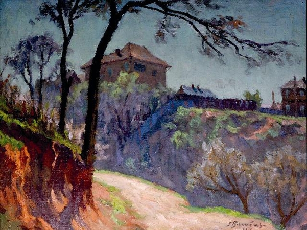 J.Buračo paveikslas „Kauno pakraštys“ (1943). 