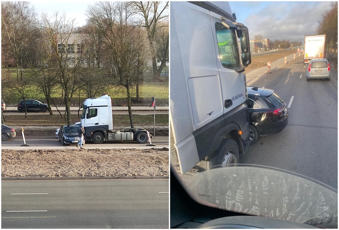 Baltijos prospekte – lengvojo ir sunkiasvorio automobilių avarija