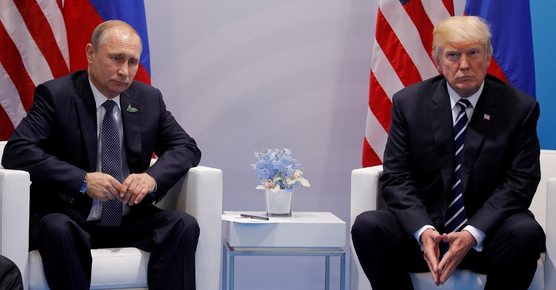Vladimiras Putinas(kairėje) ir Donaldas Trumpas