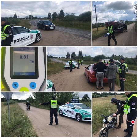 Policija per du reidus pričiupo beveik 40 girtų vairuotojų