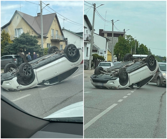 Nelaimė Žeimenos gatvėje: kas nutiko, kad apvirto automobilis?