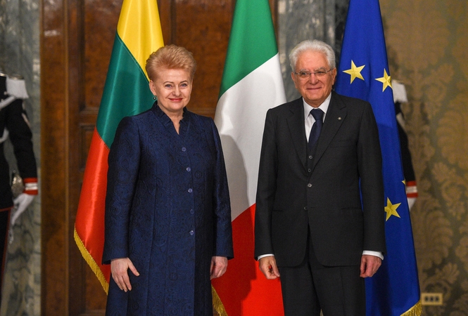 Dalia Grybauskaitė ir Sergio Mattarella 