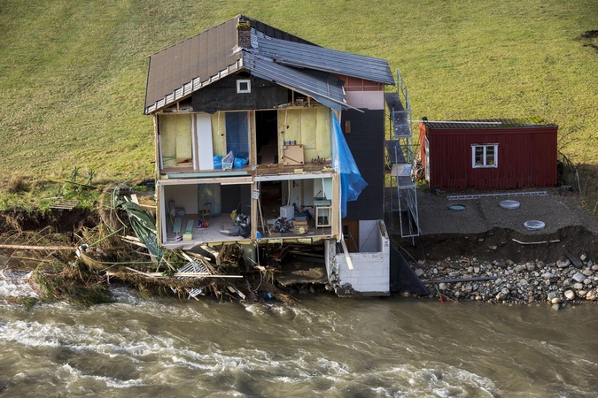 Norvegijos pietus nuniokojo lietūs ir nuošliaužos
