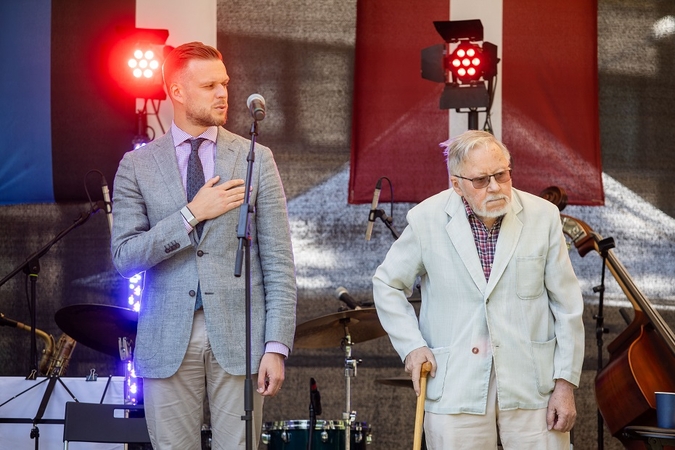 Gabrielius Landsbergis (kairėje) ir Vytautas Landsbergis