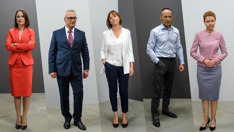 Indrė Makaraitytė (kairėje), Audrius Matonis, Rita Miliūtė, Vladimiras Laučius, Nemira Pumprickaitė
