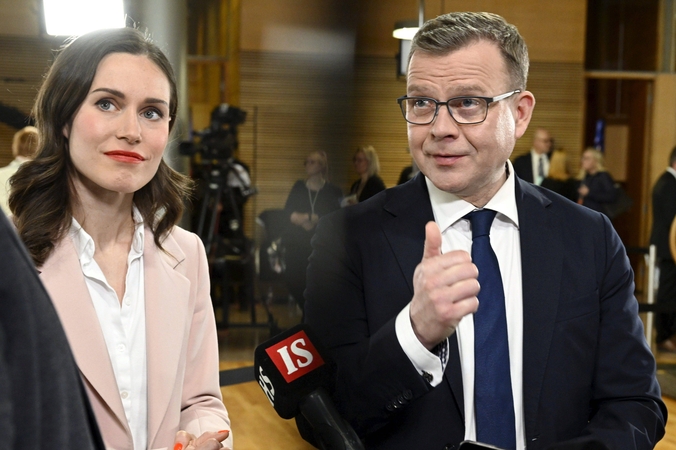 Suomijos centro dešiniųjų lyderis P. Orpo per rinkimus nušalino S. Marin