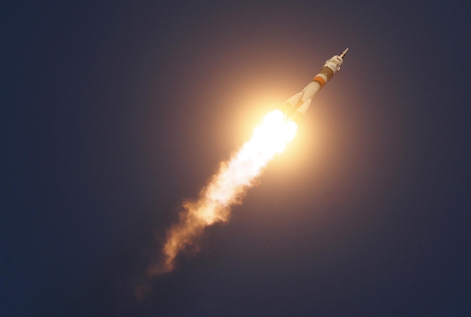 Pirmasis po raketos avarijos paleistas Rusijos erdvėlaivis „Sojuz“ sėkmingai pakilo