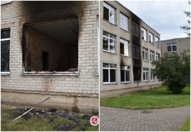 Pagėgių savivaldybėje padegta metus neveikianti mokykla: vyrai tai padarė tyčia