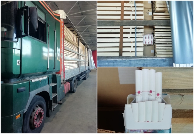 Šalčininkuose sulaikyta 1,7 mln. eurų vertės cigarečių kontrabanda