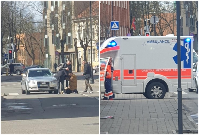 Skaudi nelaimė S. Daukanto gatvėje: pėsčiųjų perėjoje „Audi“ kliudė moterį