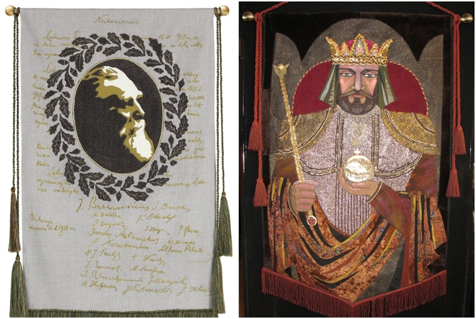 P. Domšaičio galerijoje – S. Kanaverskytės dekoratyvinės vėliavos