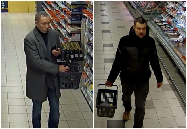 Alytaus policija ieško parduotuvės lankytojų: išėjo su prekėmis, už kurias nesumokėjo