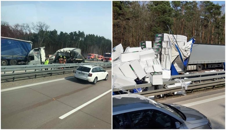 Didžiulė vilkikų avarija netoli Berlyno: sužeistas įmonės „Girteka“ vairuotojas