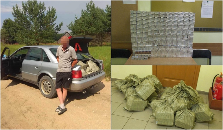 Šalčininkų rajone su įkalčiais įkliuvo kontrabandinių cigarečių vežikas