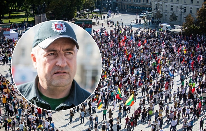 R. Požėla mitinguotojams: jeigu bus provokavimai judėti – policija to daryti neleis