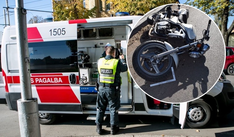 Per avariją Šilainiuose nukentėjo motociklininkas: jis – medikų rankose
