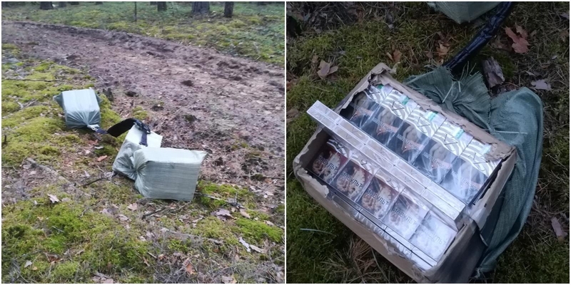 Druskininkų pasieniečių išsigandę kontrabandininkai pametė 2 tūkst. pakelių cigarečių