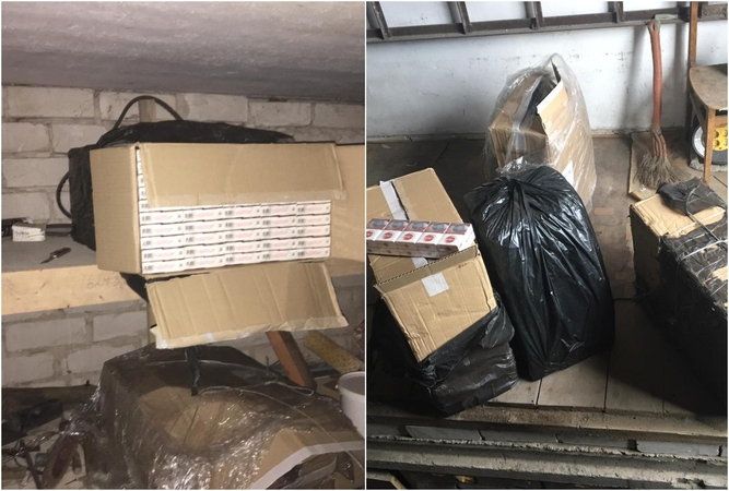 Jurbarke su įkalčiais sulaikytas kontrabandines cigaretes sandėliavęs vyras