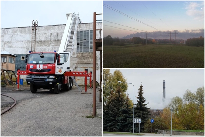 Padangų gaisras Alytuje sutrikdė bendrovių darbą
