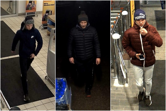 Policija tiria vagystę „Megoje“: prašo atpažinti vaizdo kameromis užfiksuotus vyrus