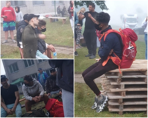 Protestuotojai sulaukė „svečių“: keturi nelegalūs migrantai atėjo tiesiai į Dieveniškes