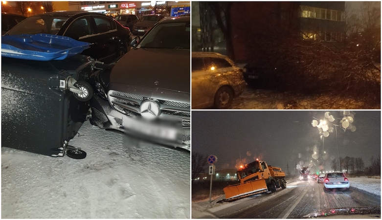 Vėtra Klaipėdos apskrityje kėlė sąmyšį: ant automobilių virto medžiai, nuo kelio nulėkė vilkikai